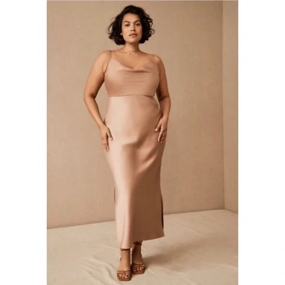 Cali Satin Charmeuse Midi Dress - Picture 2 of 16